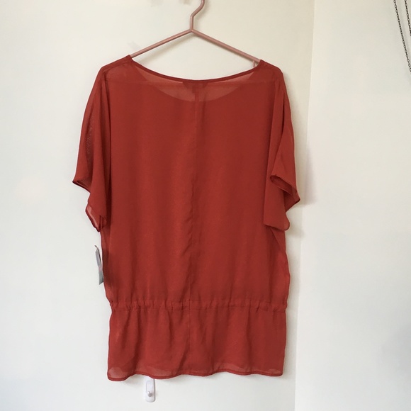 La Mode Blouse Size 36X Burnt Orange Pull On - Picture 3 of 6